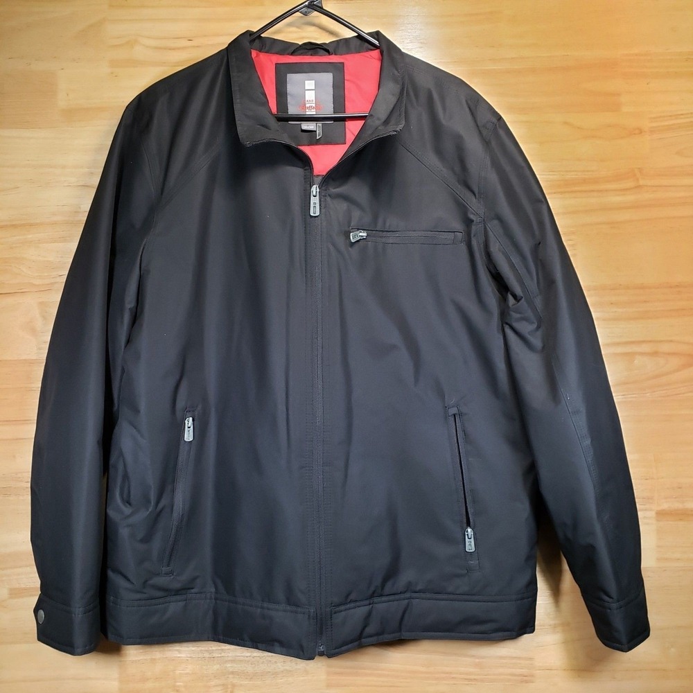 i Jeans by Buffalo Men's Black Full Zip Jacket XL Black/Red Lining